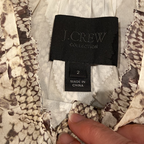 J.Crew Collection Snakeskin Print Silk Blouse - Picture 7 of 9